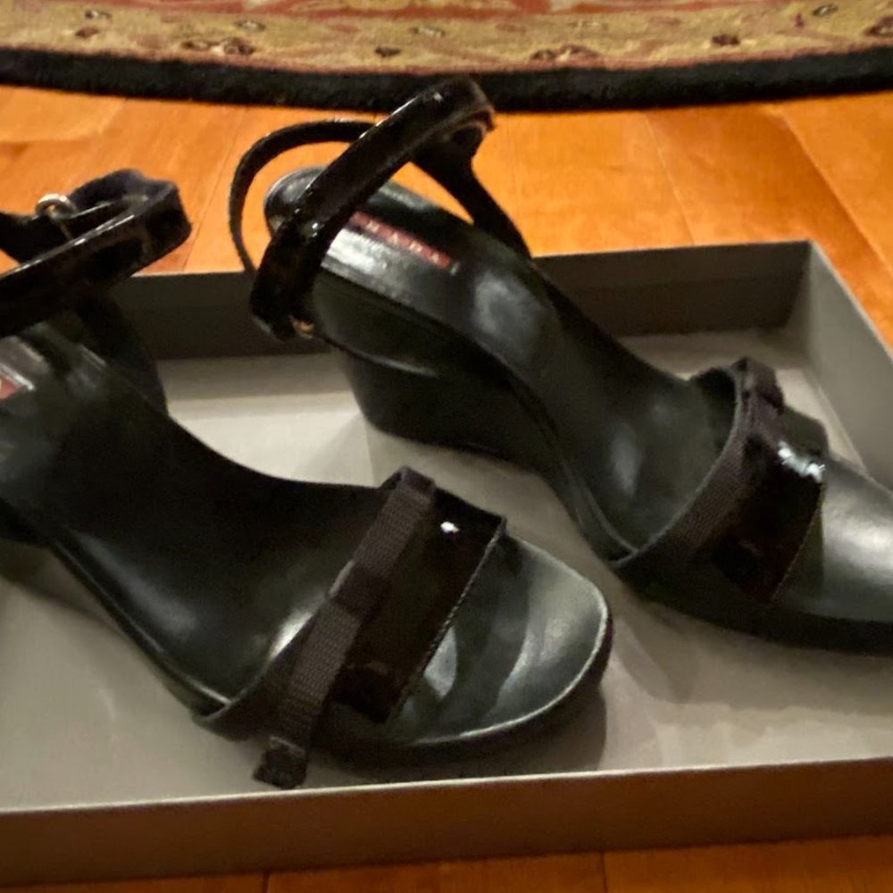 PRADA Calzature Donna Black Patent Sandals - Picture 4 of 9